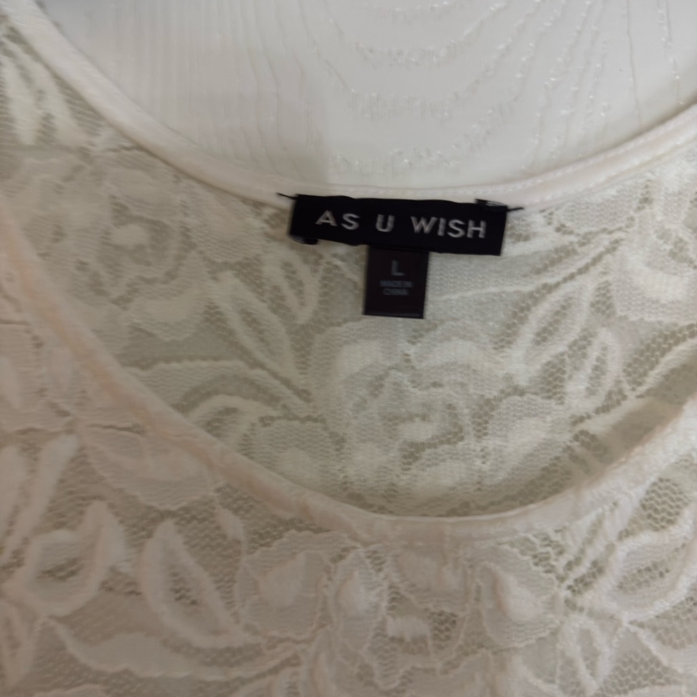 As U Wish Cream Lace Dress